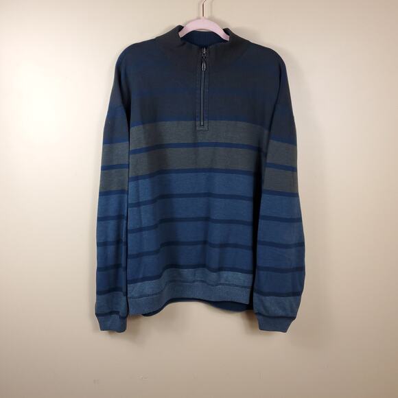 Tommy Bahama Striped 1/4 Zip Pullover Sweater Size XL - Picture 1 of 8